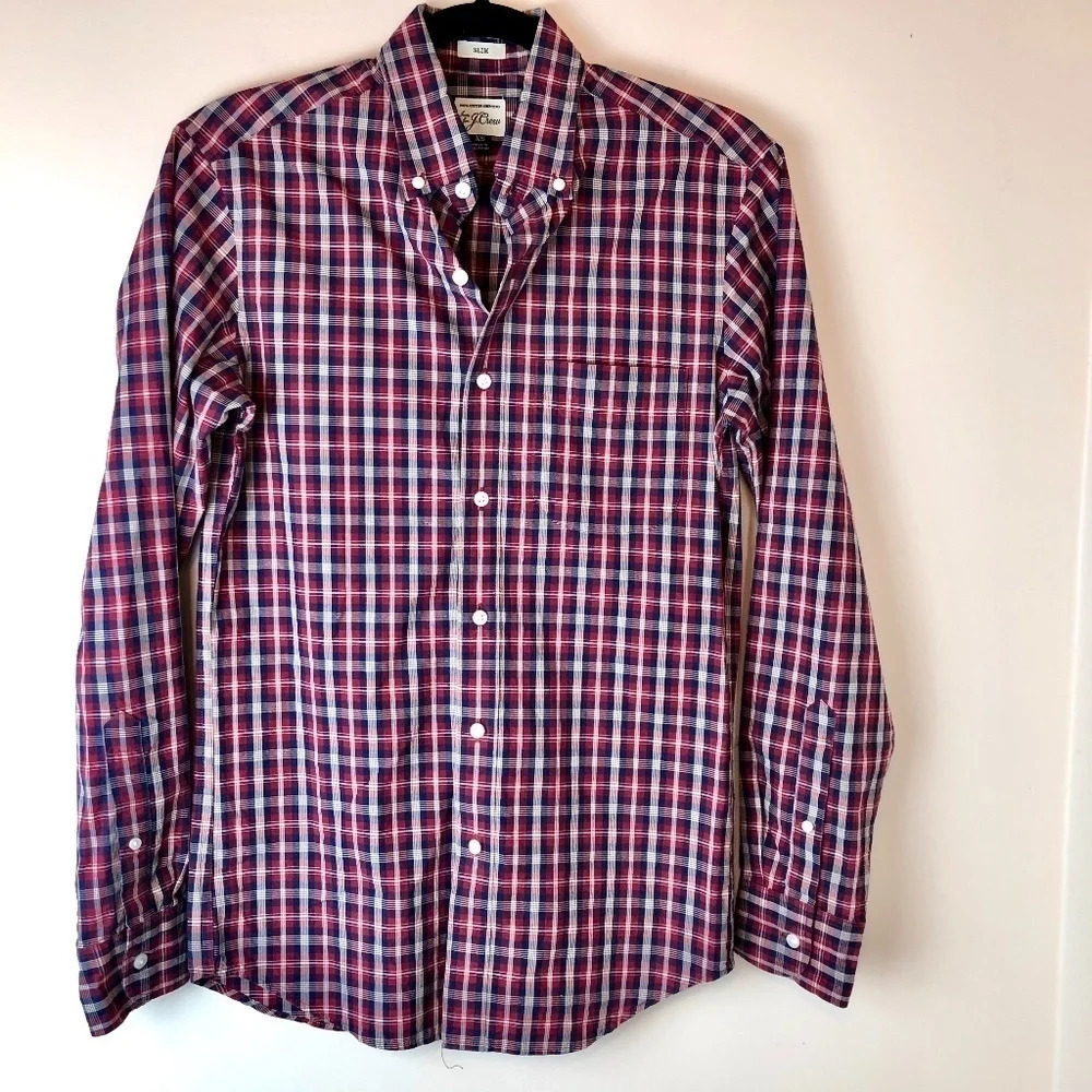 J.Crew | Red Plaid Button Down Shirt XS